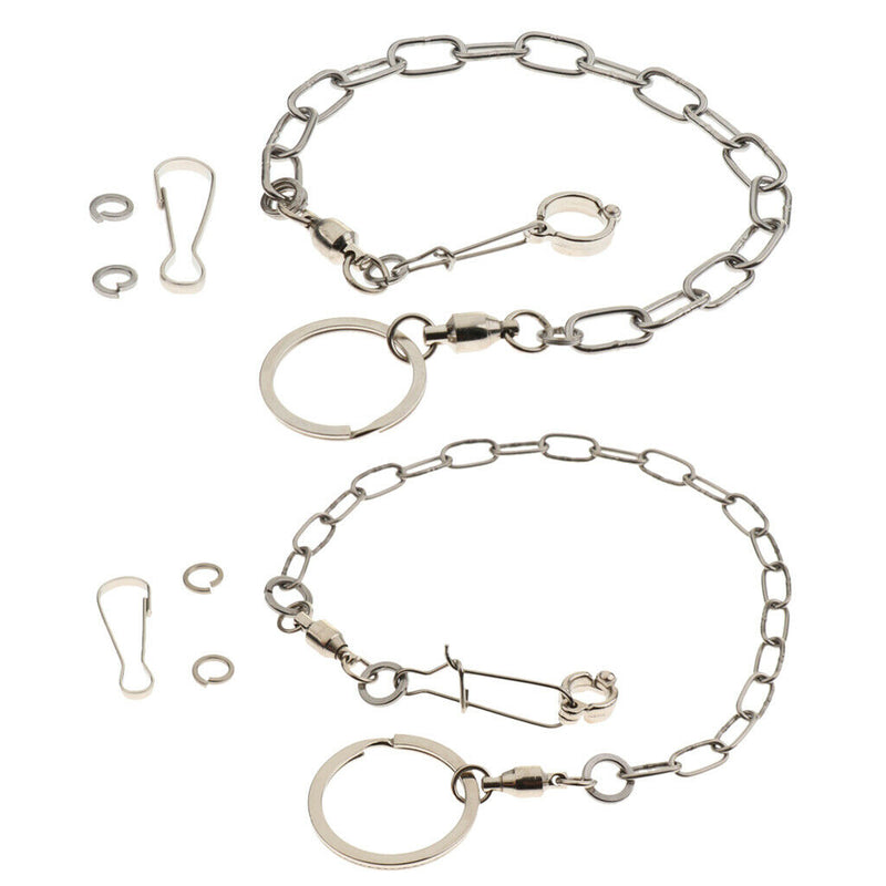 2 Pcs Pet Bird Leash Parrot Foot Chain Stainless