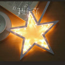 Star Shape LED Night Lamp White Frame Warm White Battery Power Xmas Decor