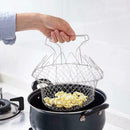 Multifunction Stainless Steel Telescopic Folding Basket Filter Frying Basket