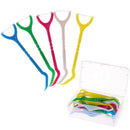 15Pcs random color durable y shape dental floss holder dental care flossing M&E