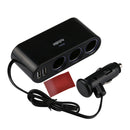 12V/24V Car 3 Sockets Cigarette Lighter Splitter Dual USB Port Charger Adapter