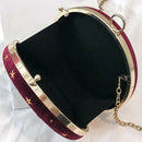 Starry Sky Circular Fashion Suede Shoulder Bag Chain Belt Women'S Crossbody