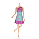 1Pc Purple and Green Single Shoulder Dresses for s Princess Dolls14cmJ* V N.ES