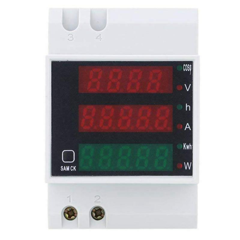 AC 200-450V power meter DIN rail type digital display ammeter voltmeter V4U2
