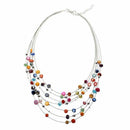 Gorgeous Beaded Multi Strand Necklace and Drop/Dangle Earring Set-Multicolo