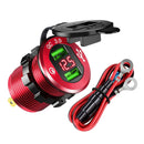 Quick Charge Car Charger Socket QC3.0 Socket LED Voltmeter Boat Red