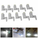 10Pcs Cabinet Cupboard Wardrobe LED Hinge Light Smart Sensor Lamp Warm Whit F4U2