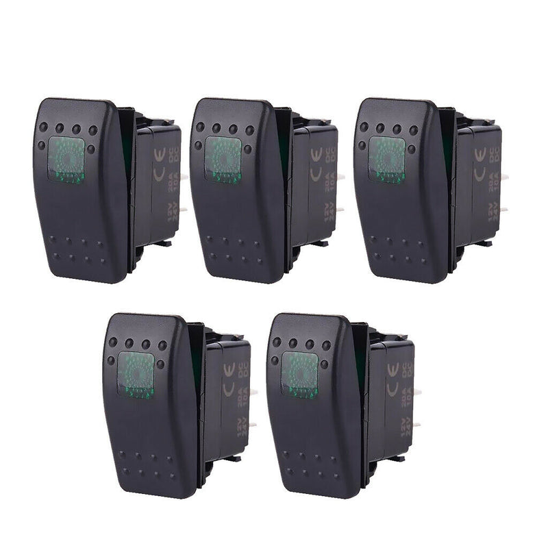 10 Pieces Car Boat 12V 20A Bar Rocker Toggle Switch with Orange &Green Light