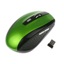 2.4GHz Wireless Optical Mouse USB 2.0 Receiver 6Button 1800dpi for PC Green