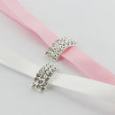 10x Buckles Ribbon Sliders Rhinestone Wedding Invitation Decor Arched Shape