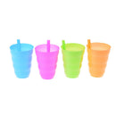 4X Kid Children Infant Baby Sip Cup with Built in Straw Mug Drink Solid Fe AA_3C
