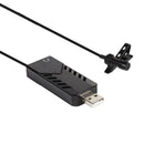 Portable Lavalier Microphone 3.5mm Jack USB2.0 Mic for Interview recording