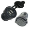 Dual USB Car 2A Charger Socket Splitter Cigarette Power 12V-24V with Wire FuseJR