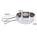 1pc stainless steel folding camping picnic mess tin bowl cookware 3c