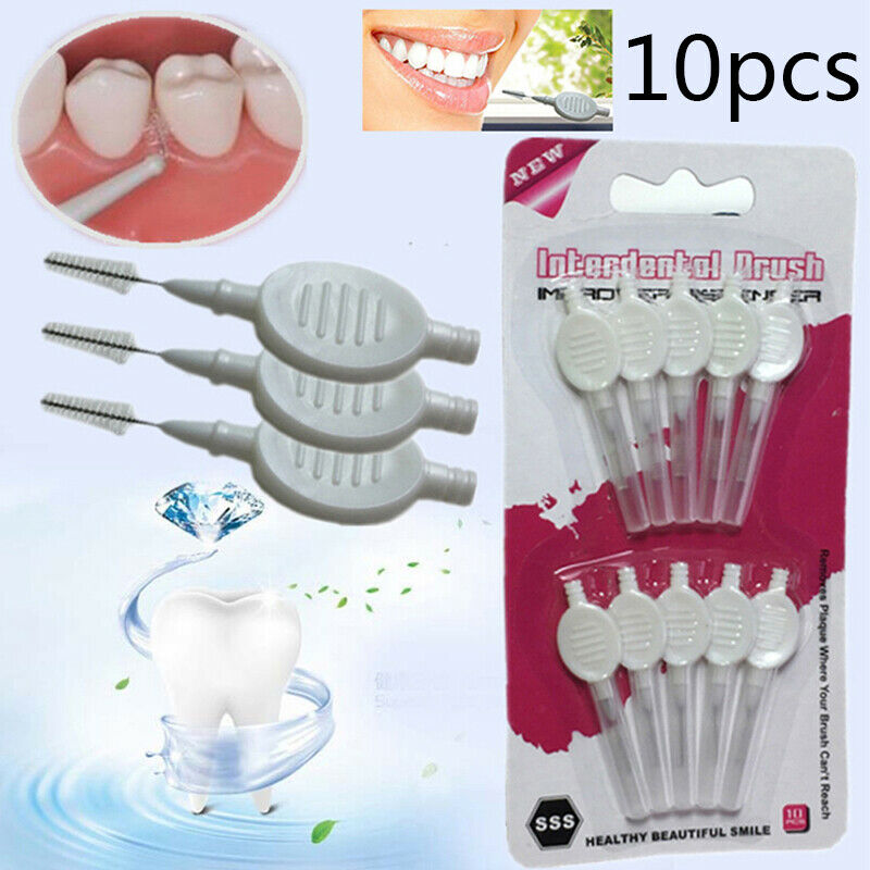 10Pcs Interdental Brush Broom Head Dental Floss Teeth Cleaning Hygiene Oral C BX
