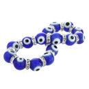 Round Evil Eye Lampwork Rhinestone Crystal Bracelet 0.39"