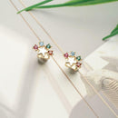 1 Pair Women Star colorful diamond stud earrings Jewelry Ear Stud Fashion