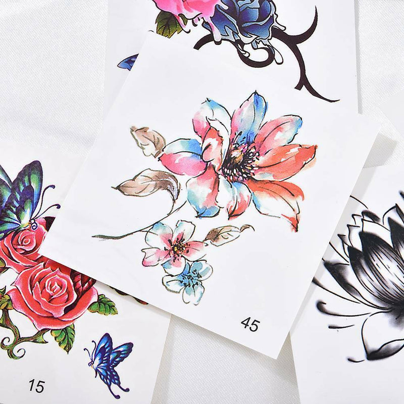 66 PACK Flower Butterfly Temporary Tattoo Arm Leg Body Art Waterproof Stickers