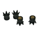 4 x Black Chrome Crown Tire/Wheel Air Stem Valve Caps for car-truck-bicycles //