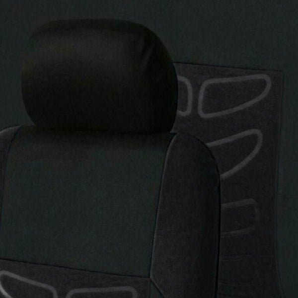 9pcs Car Seat Covers Tire Track Style Auto Styling Seat Protector (Black)