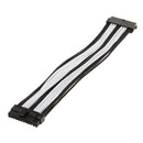 White Sleeved Extension Cable Power Supply Adapter 24 to 24 Pin Connector for PC