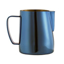 Stainless Steel Coffee Latte Milk Flat Frothing Foam Jug Pitcher Dark Blue