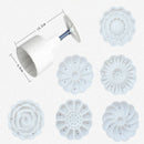 50g Round Moon Cake Mold Mooncake Mould Flower Stamps Baking Tools 6 St RGJ