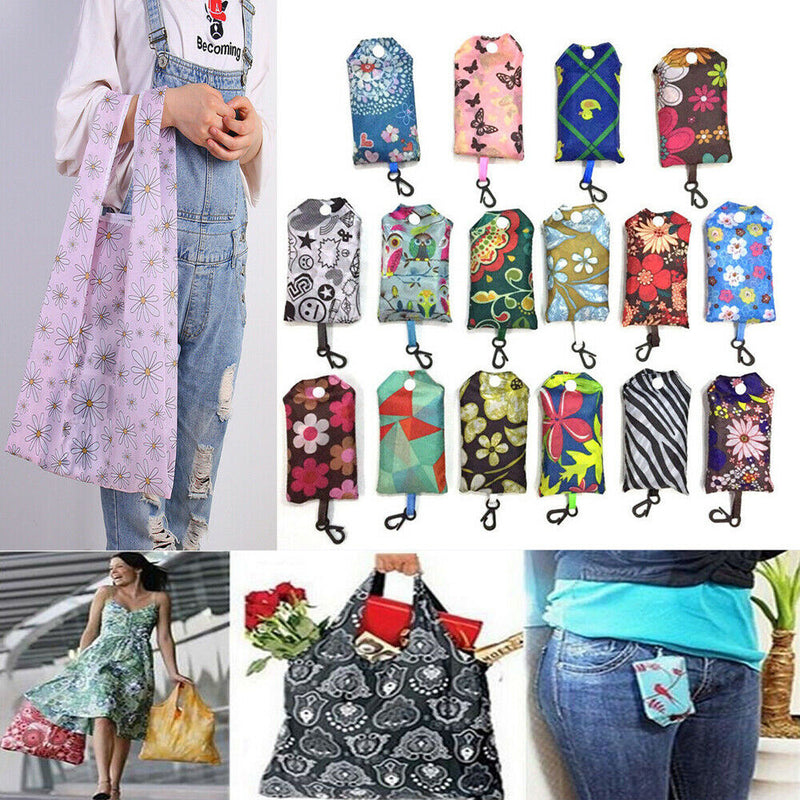 Foldable Handbags Handy Shopping Bag Reusable Tote Pouch Recycle Storage Stylish