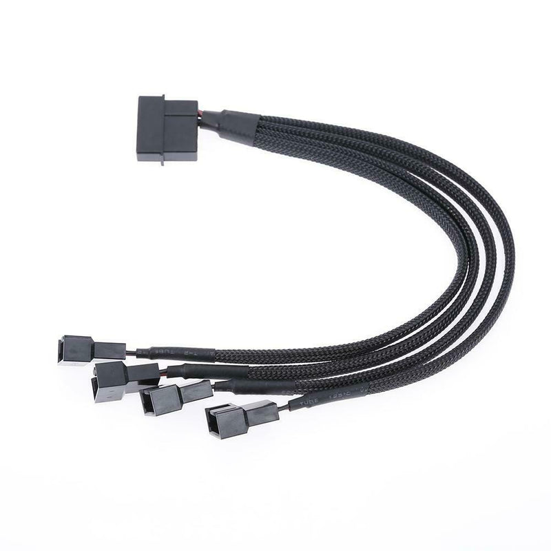4pin IDE Molex to 4-Port 3Pin/4Pin Cooler Cooling Fan Splitter Power Cable