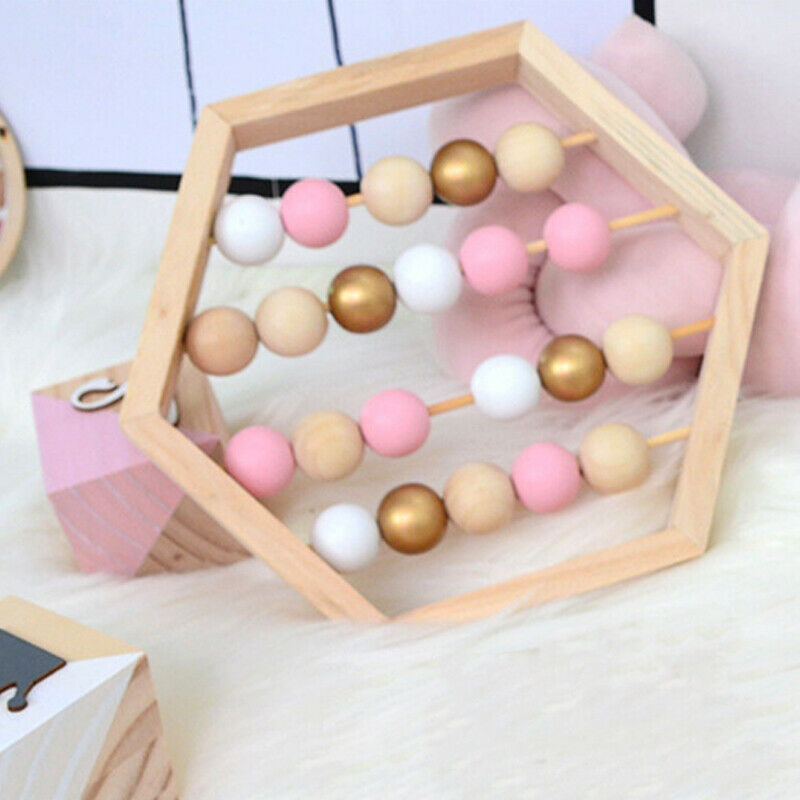 Nordic Natural Wooden Abacus with Beads Craft Baby Early Learning EducationaX7V8