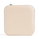 Portable Earring Ring Storage Box Leather Jewelry Display Case (Light Pink)