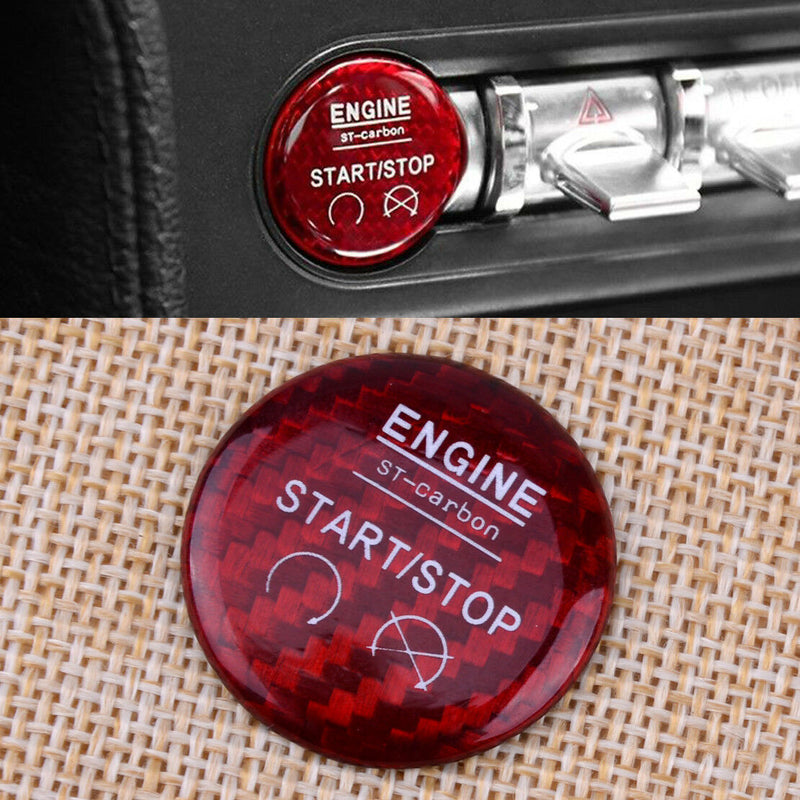 Engine Start Stop Carbon Fiber Switch Button Cover fit for Ford Mustang 2015-18