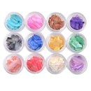1 Set 12 Mix Color Crushed Shell Fragment for False Acrylic UV Gel Tip Nail G9V8