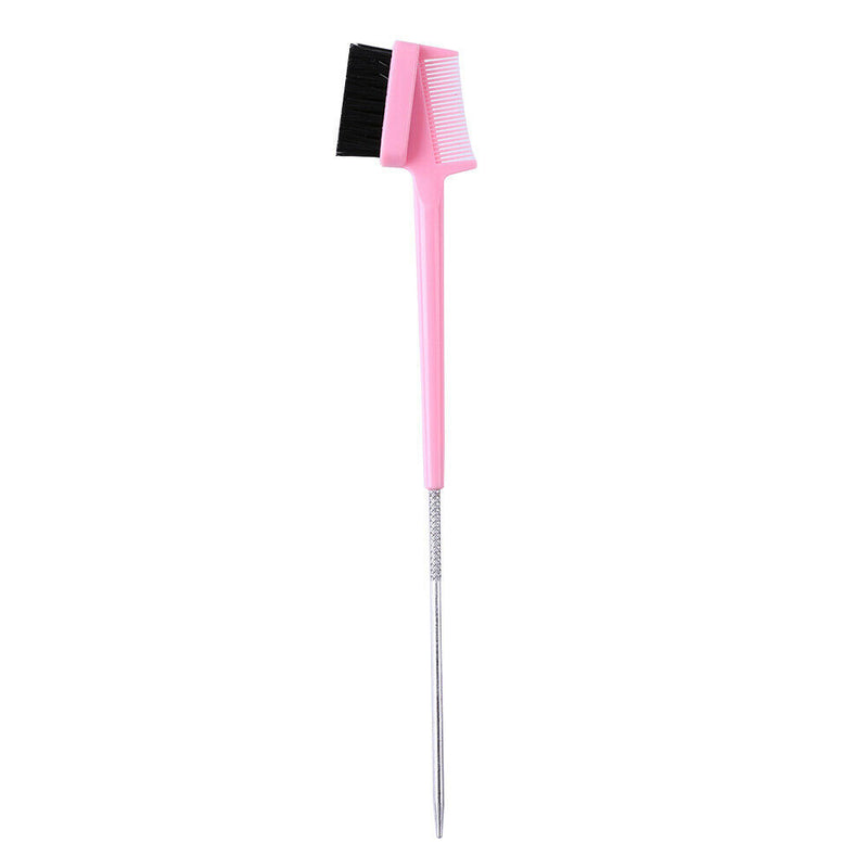 Double Sided Hair Edge Brushes Comb Pin Tail Hair Styling Tool (Pink) A