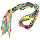 2 paia piatte arcobaleno scarpe lacci lacci lunghi lacci Bootlaces 8MM larghe 3C