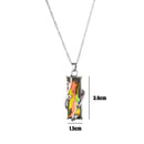 Square Crystal Pendant Necklace Fashion Leaf Choker Statement Jewelry Gift