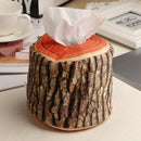 Imitation Tree Bark Tissue Box Napkin Holder Case Paper Cover Home Kitchen