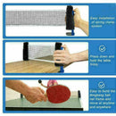 Table Tennis Ping Pong Set 2x Paddle Bats & Extending Net & 3 Balls Porta Hn