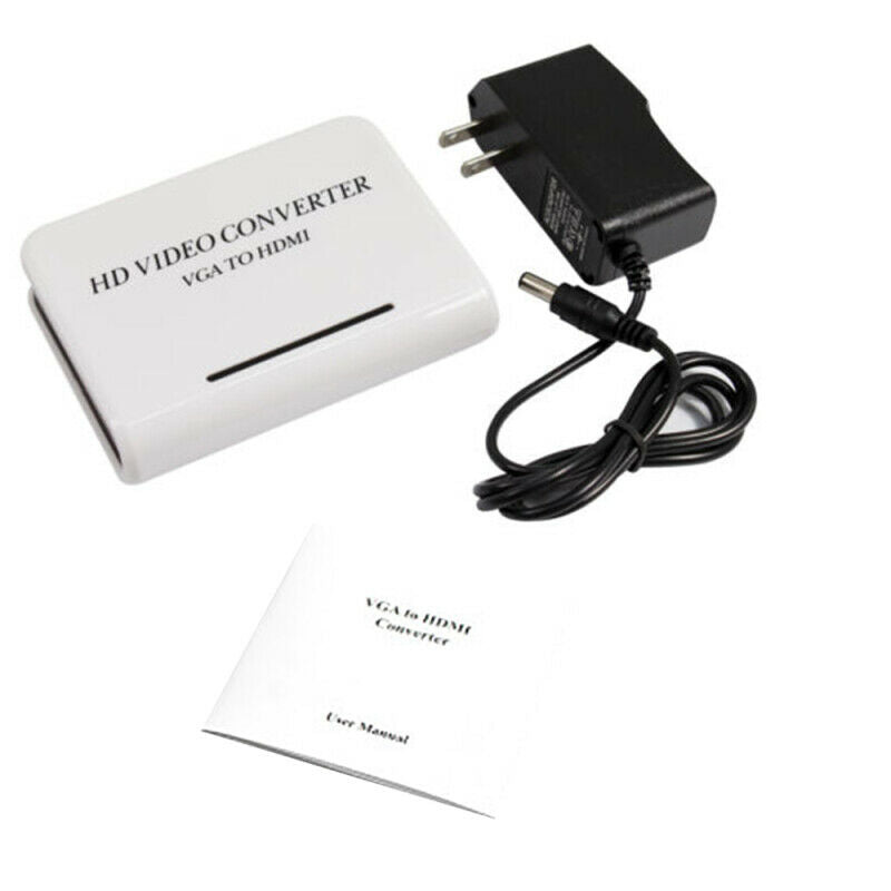 1080P Audio VGA to HDMI HD HDTV Video Converter Box Adapter for PC Lapt QFT