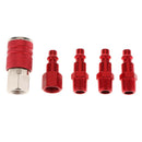 5pcs Red Quick Release Coupler Set 1/4" Air Hose Connector For Fitting NPT
