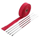 5m Thermal Exhaust Pipe Wrap Heat Resistant Cloth for Car Motorcycle (Red)