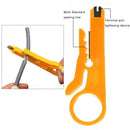 Wire Stripper Crimper Pliers Crimping Tool Cable Stripping Cutter (Yellow) A