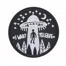 1pc i want to leave ufo alien badges patch embroidered applique sewing patch FT