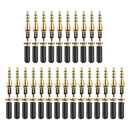 25 Pieces Agate Black 3.5mm Plug Connector