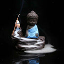 Little Tathagata Backflow Smoke Cone Incense Burner Holder Buddhism Blue