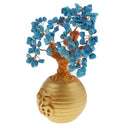Blue Feng Shui Crystal Money Tree Office Home Decor Bring Luck / Wealth