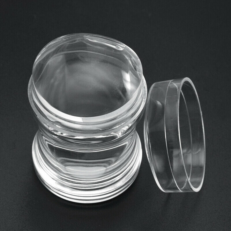 2pcs/set Clear Silicone Jelly Nail Art Stamper & Scraper Plate Stamping Tools