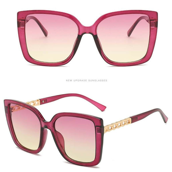 2x Square Fashion Cat Eye Sunglasses Oversized Summer Designer Sun Glasses
