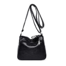 Women Shoulder Bags Leather Multi-pocket Messenger Handbag (Multicolor)