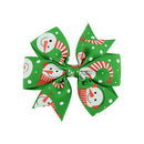6Pcs Girl Christmas Holiday Gift Snowflake Ribbon Hair Bows Clip Girl Hairpin MO